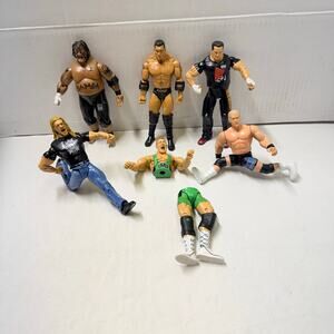 Vintage WWE Jakks Pacific 2007 -2003-2004jakks-1998jakks-2005 wwe lot of 6